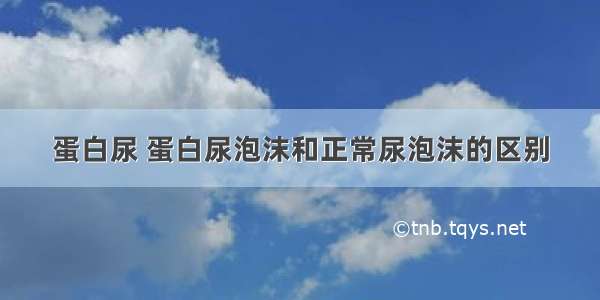 蛋白尿 蛋白尿泡沫和正常尿泡沫的区别