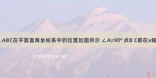 已知 Rt△ABC在平面直角坐标系中的位置如图所示 ∠A=90° 点B C都在x轴上 且点A