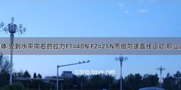 重300N的物体 受到水平向右的拉力F1=40N F2=25N而做匀速直线运动 那么这两个力的合