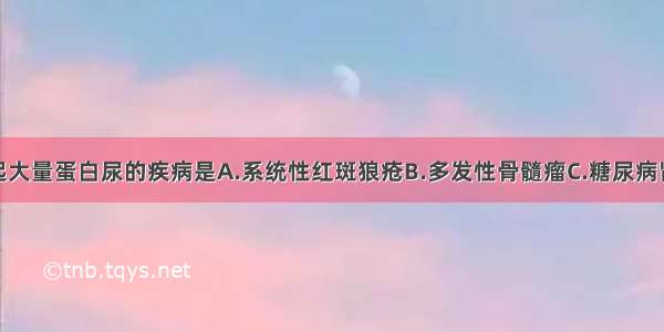 下列不易引起大量蛋白尿的疾病是A.系统性红斑狼疮B.多发性骨髓瘤C.糖尿病肾病D.肾淀粉