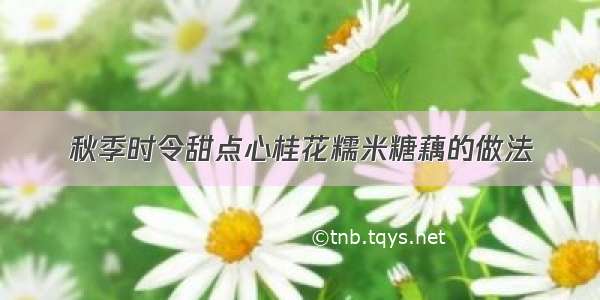 秋季时令甜点心桂花糯米糖藕的做法