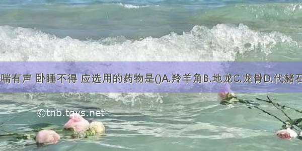 治疗哮喘有声 卧睡不得 应选用的药物是()A.羚羊角B.地龙C.龙骨D.代赭石E.天麻