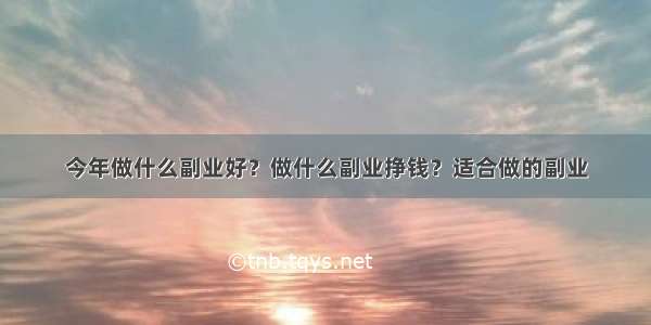 今年做什么副业好？做什么副业挣钱？适合做的副业