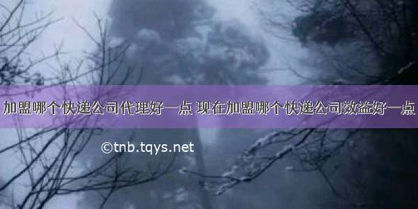 加盟哪个快递公司代理好一点 现在加盟哪个快递公司效益好一点