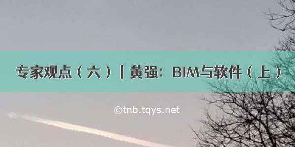 专家观点（六）丨黄强：BIM与软件（上）