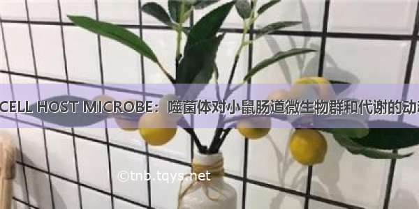 科研| CELL HOST MICROBE：噬菌体对小鼠肠道微生物群和代谢的动态调控