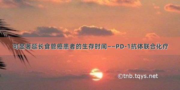 可显著延长食管癌患者的生存时间——PD-1抗体联合化疗