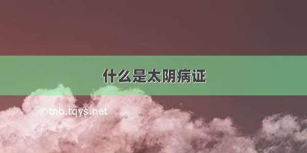 什么是太阴病证