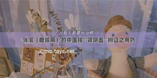 消渴（糖尿病）的中医按“肾阴虚”辨证之用药