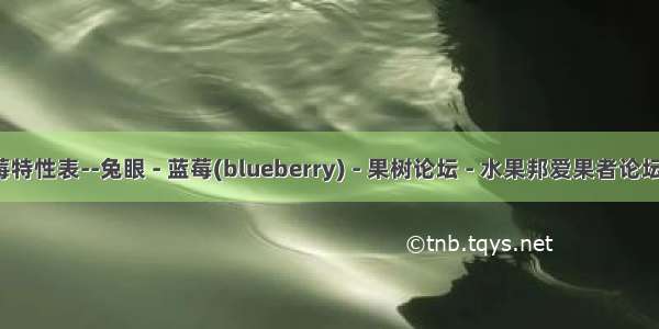 蓝莓特性表--兔眼 - 蓝莓(blueberry) - 果树论坛 - 水果邦爱果者论坛 |...