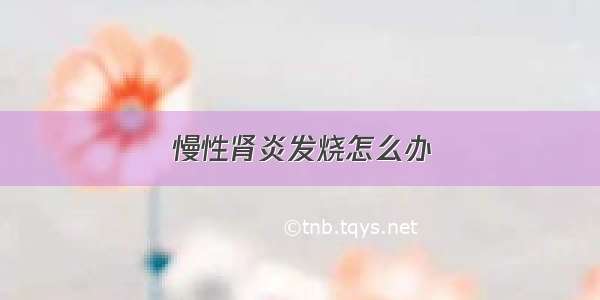 慢性肾炎发烧怎么办