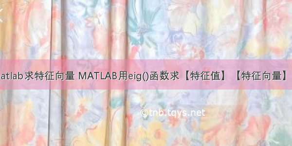 怎么用matlab求特征向量 MATLAB用eig()函数求【特征值】【特征向量】【归一化