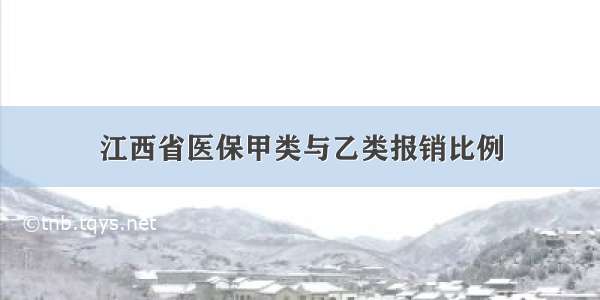 江西省医保甲类与乙类报销比例