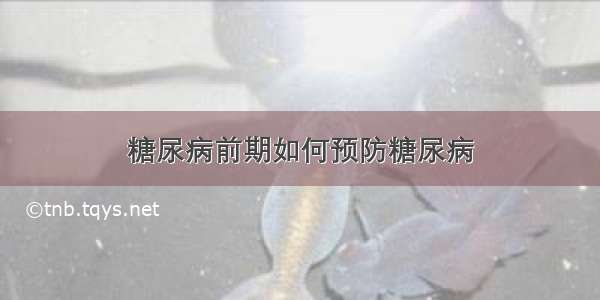 糖尿病前期如何预防糖尿病