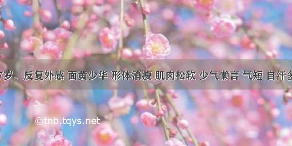 患儿 7岁。反复外感 面黄少华 形体消瘦 肌肉松软 少气懒言 气短 自汗多汗 食