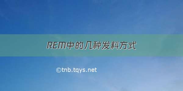 REM中的几种发料方式