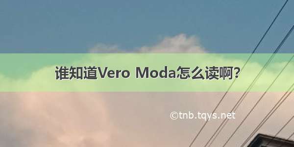 谁知道Vero Moda怎么读啊？