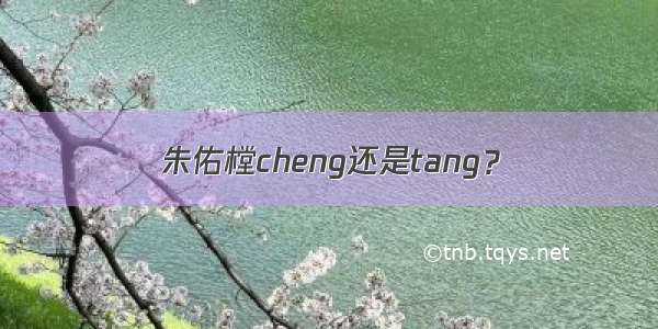 朱佑樘cheng还是tang？