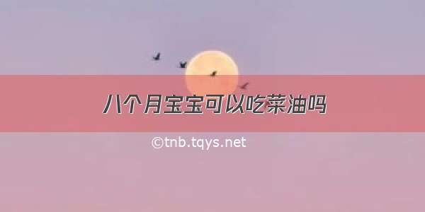 八个月宝宝可以吃菜油吗