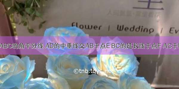 如图 AD为△ABC的角平分线 AD的中垂线交AB于点E BC的延长线于点F AC于EF交于点O．