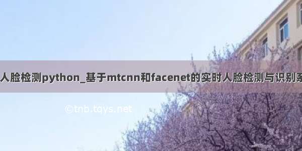 mtcnn人脸检测python_基于mtcnn和facenet的实时人脸检测与识别系统开发