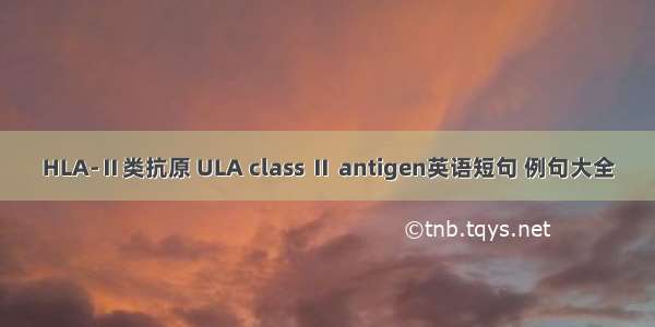 HLA-Ⅱ类抗原 ULA class Ⅱ antigen英语短句 例句大全