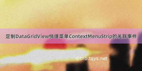 定制DataGridView快捷菜单ContextMenuStrip的关联事件