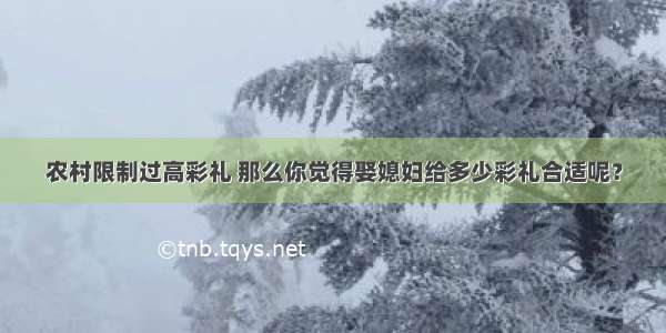 农村限制过高彩礼 那么你觉得娶媳妇给多少彩礼合适呢？