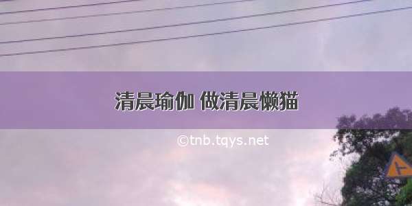 清晨瑜伽 做清晨懒猫