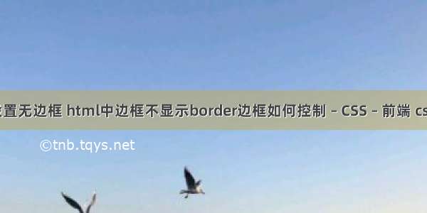 border 设置无边框 html中边框不显示border边框如何控制 – CSS – 前端 css li不要点