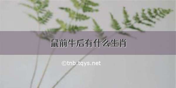 鼠前牛后有什么生肖