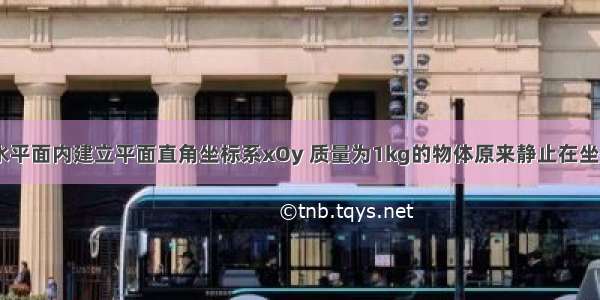 在一个光滑水平面内建立平面直角坐标系xOy 质量为1kg的物体原来静止在坐标原点O（0 