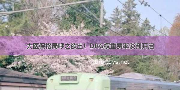 大医保格局呼之欲出！DRG权重费率谈判开启