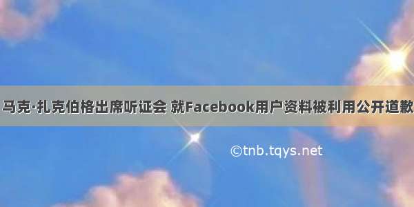 马克·扎克伯格出席听证会 就Facebook用户资料被利用公开道歉