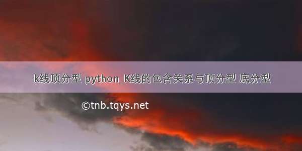 k线顶分型 python_K线的包含关系与顶分型 底分型