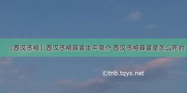 【西汉丞相】西汉丞相薛宣生平简介 西汉丞相薛宣是怎么死的