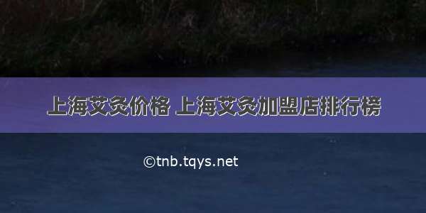 上海艾灸价格 上海艾灸加盟店排行榜