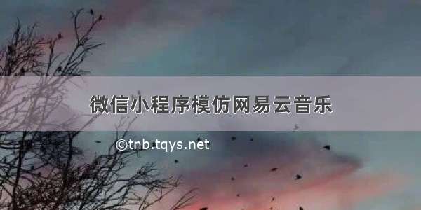 微信小程序模仿网易云音乐