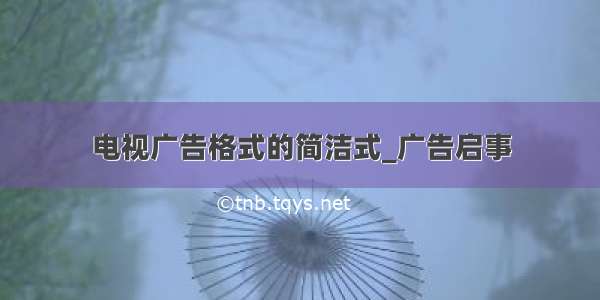 电视广告格式的简洁式_广告启事