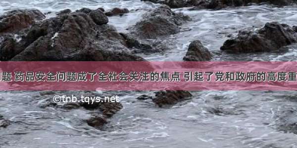 食品安全问题 药品安全问题成了全社会关注的焦点 引起了党和政府的高度重视。政府高