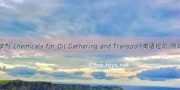 集输化学剂 Chemicals for Oil Gathering and Transport英语短句 例句大全