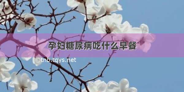 孕妇糖尿病吃什么早餐