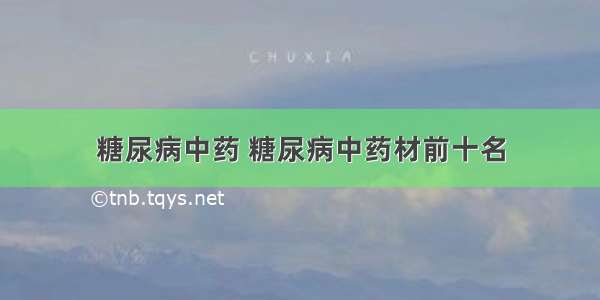 糖尿病中药 糖尿病中药材前十名