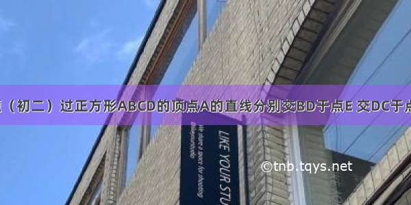 几何证明+计算题（初二）过正方形ABCD的顶点A的直线分别交BD于点E 交DC于点F 交BC的延长线