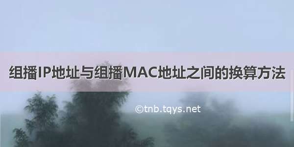 组播IP地址与组播MAC地址之间的换算方法