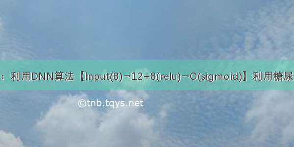 Keras之DNN：利用DNN算法【Input(8)→12+8(relu)→O(sigmoid)】利用糖尿病数据集训练