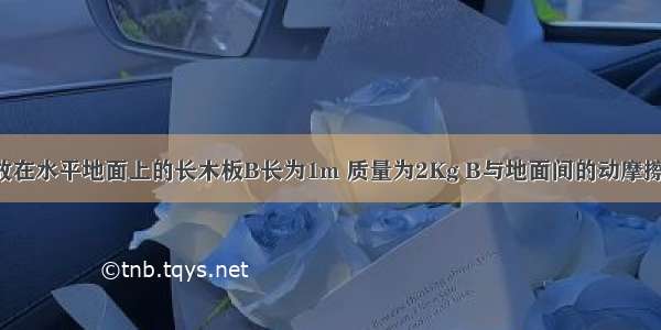 如图所示 放在水平地面上的长木板B长为1m 质量为2Kg B与地面间的动摩擦因数为0.2 