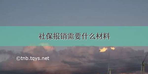 社保报销需要什么材料