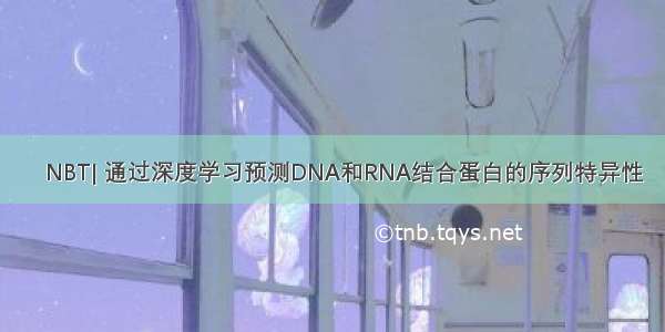 ​NBT| 通过深度学习预测DNA和RNA结合蛋白的序列特异性