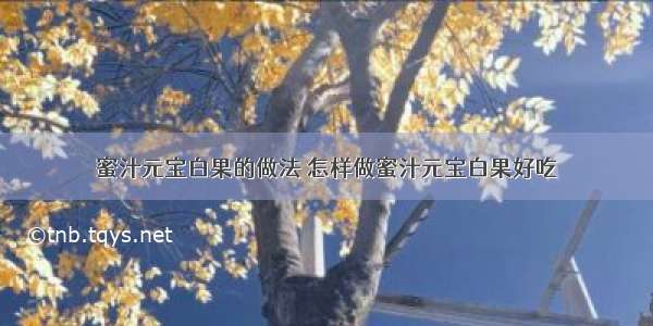 蜜汁元宝白果的做法 怎样做蜜汁元宝白果好吃